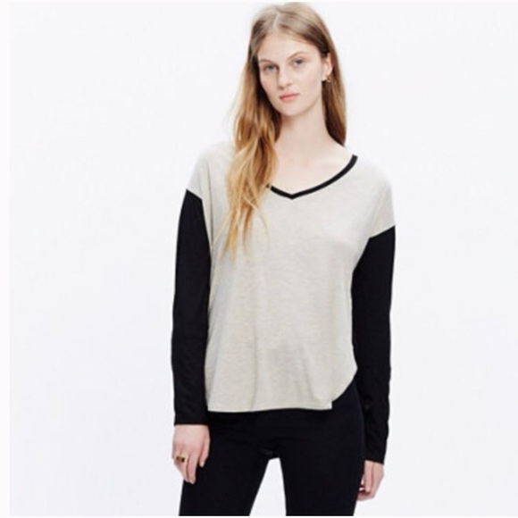 Madewell anthem long sleeve v neck top - Picture 1 of 6